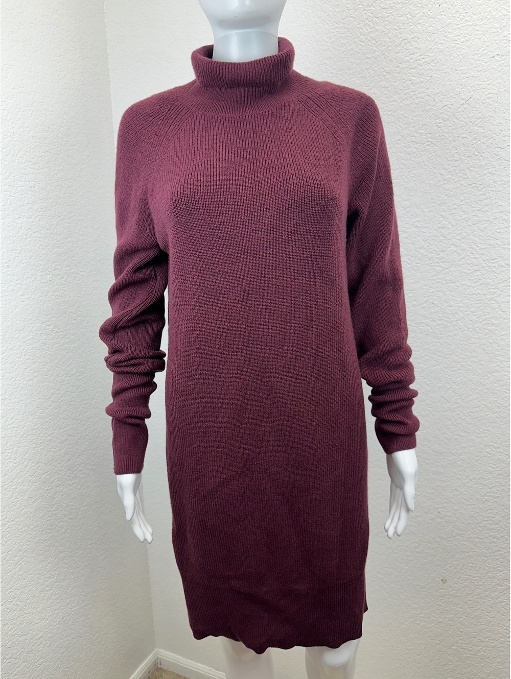 Banana Republic Women S Burgundy 100% Merino Wool Sweater Dress Cozy Soft